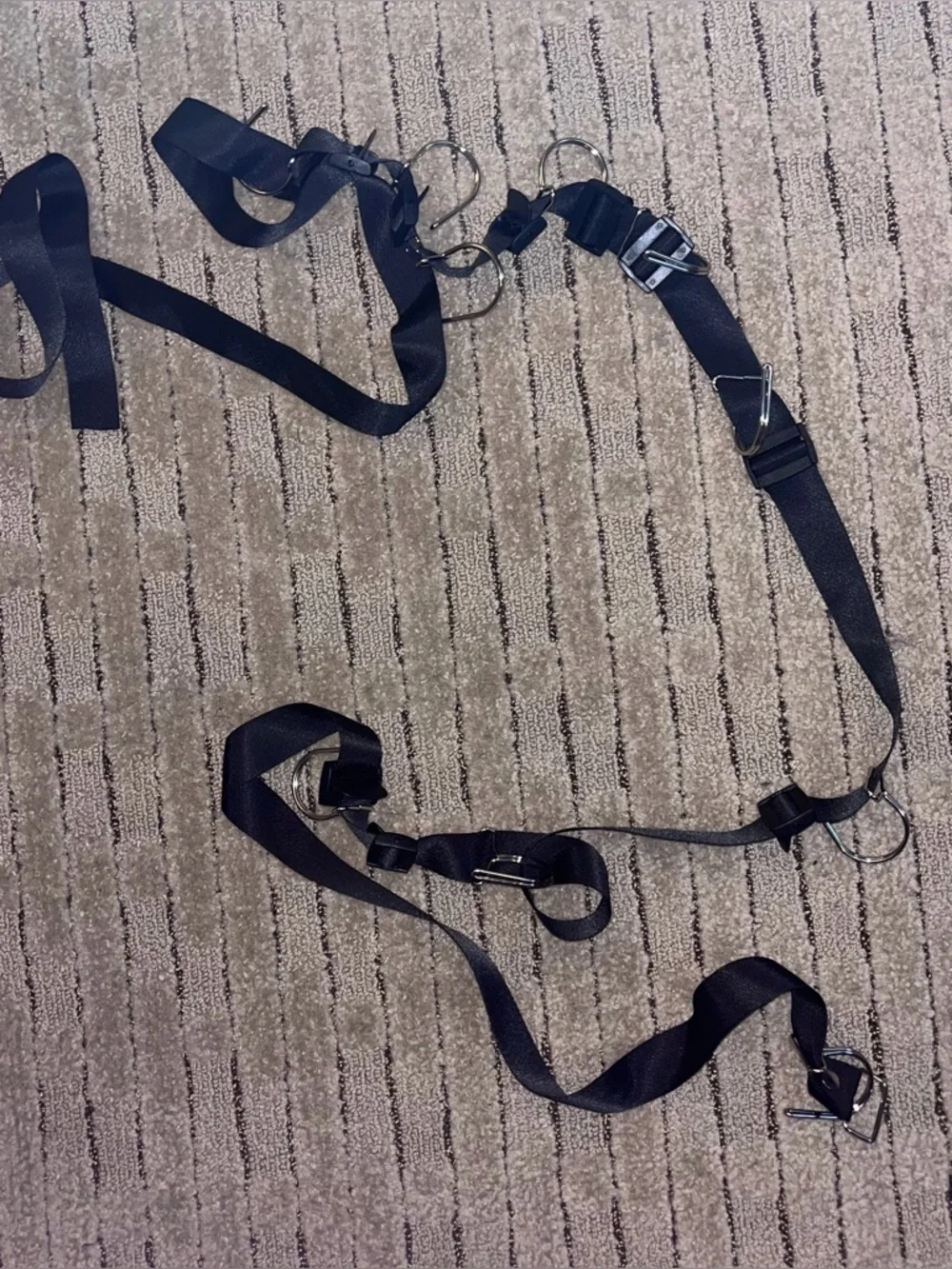 Adjustable Black Webbing Utility Door Purse Hanger
